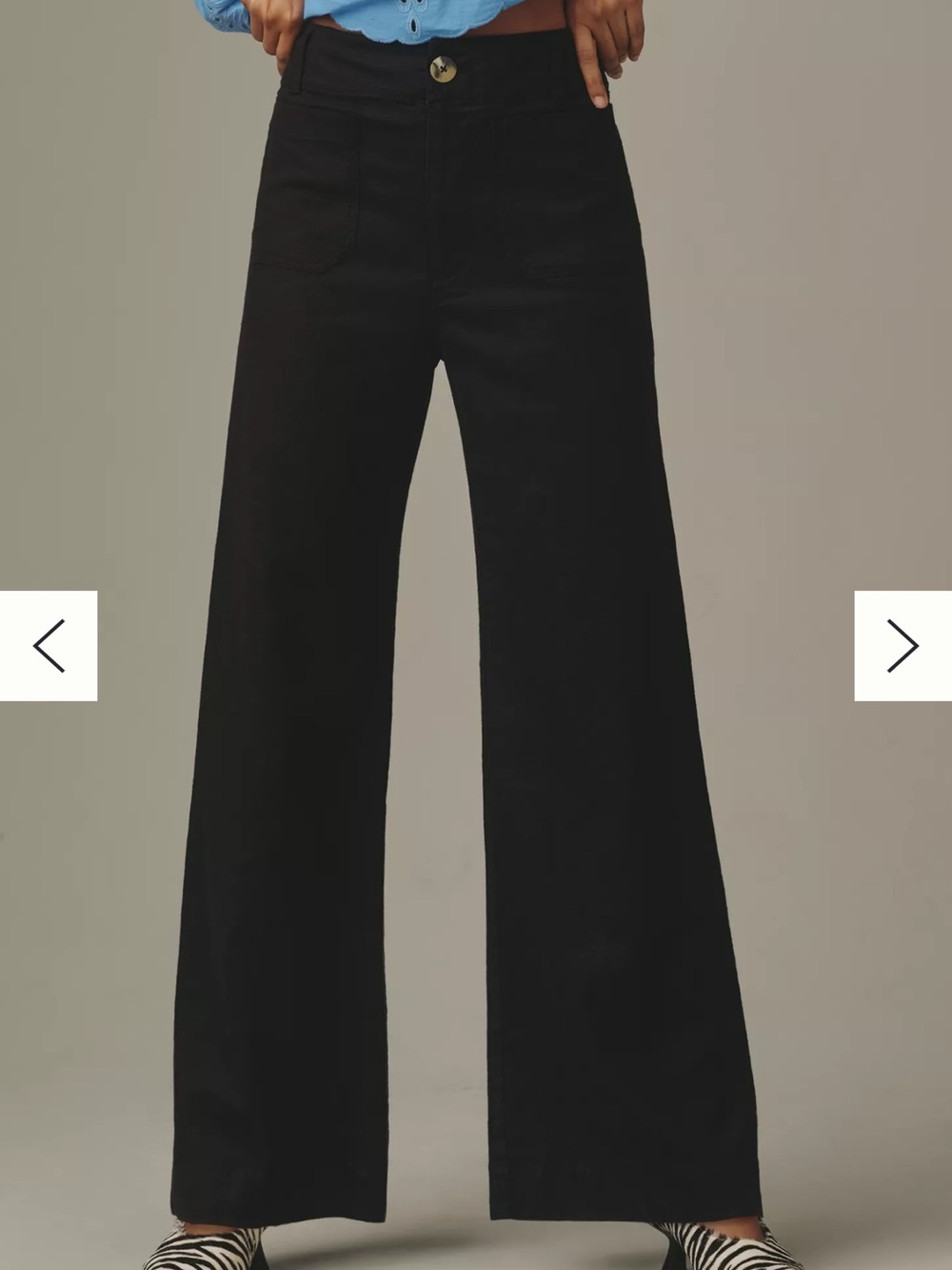 Maeve Full-Length Linen Pants in Deep Black